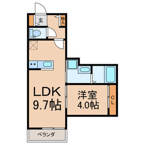 1LDK 間取り図