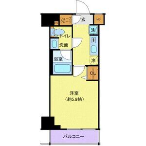 1K 間取り図