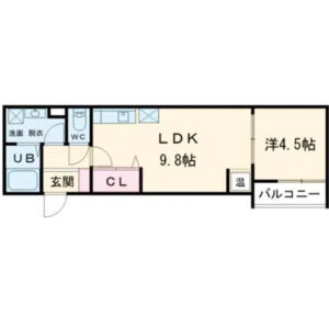1LDK 間取り図