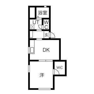 1DK 間取り図