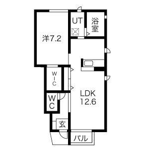 1LDK 間取り図