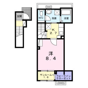 1K 間取り図