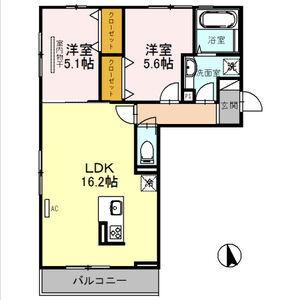 2LDK 間取り図