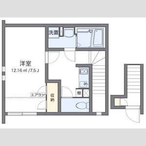1K 間取り図