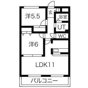 2LDK 間取り図