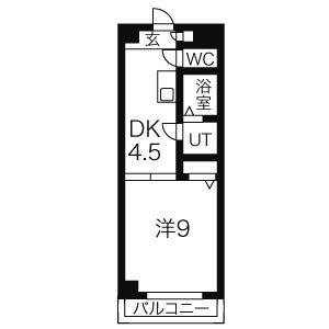 1DK 間取り図