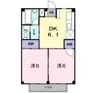 2DK 間取り図