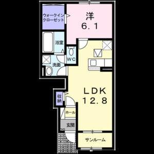 1LDK 間取り図