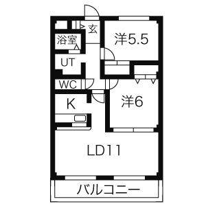 2LDK 間取り図