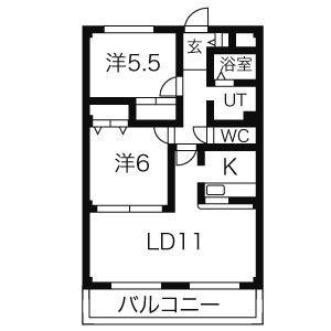 2LDK 間取り図