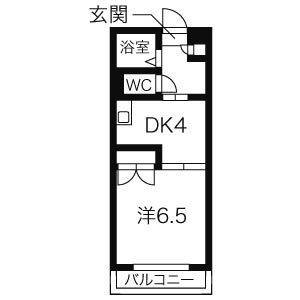 1DK 間取り図