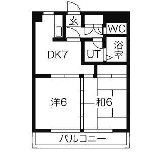 2DK 間取り図