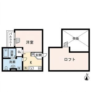 1K 間取り図