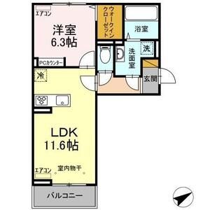 1LDK 間取り図