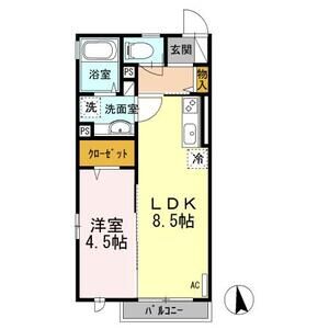 1LDK 間取り図