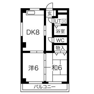 2DK 間取り図