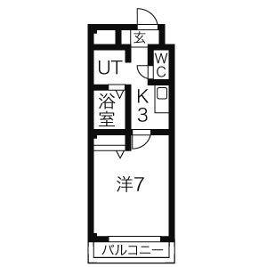1K 間取り図