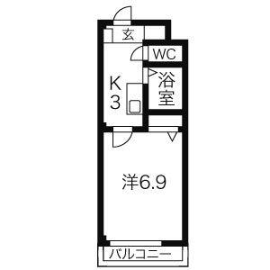 1K 間取り図