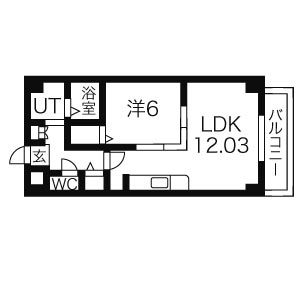 1LDK 間取り図