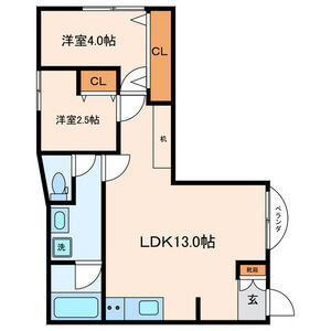 2LDK 間取り図