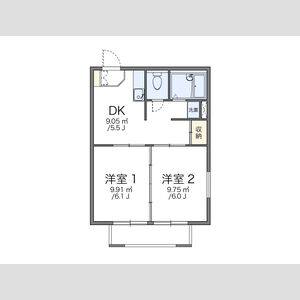 2DK 間取り図