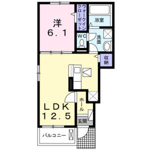 1LDK 間取り図