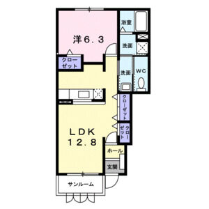 1LDK 間取り図