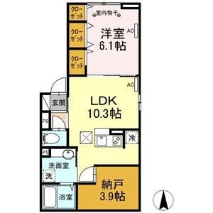 1LDK 間取り図
