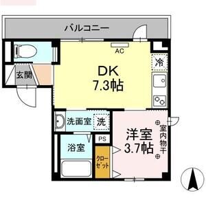 1DK 間取り図