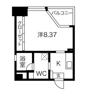 1K 間取り図