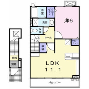 1LDK 間取り図
