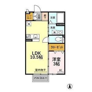 1LDK 間取り図