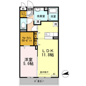 1LDK 間取り図