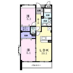 2LDK 間取り図