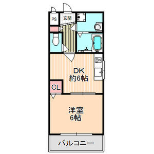 1DK 間取り図
