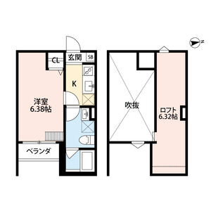 1K 間取り図