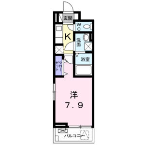 1K 間取り図