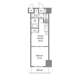 1DK 間取り図