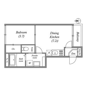 1DK 間取り図