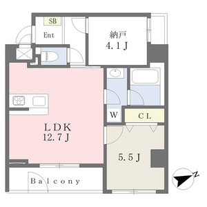 1LDK 間取り図