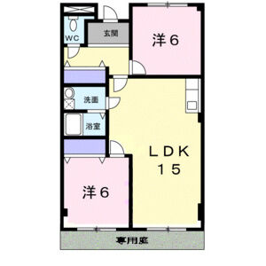 2LDK 間取り図