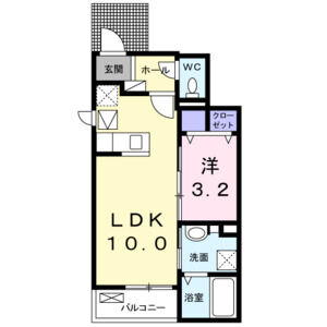 1LDK 間取り図