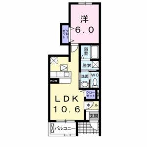 1LDK 間取り図