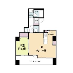 1LDK 間取り図