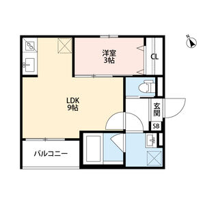 1LDK 間取り図