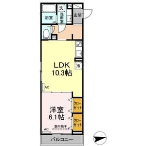 1LDK 間取り図