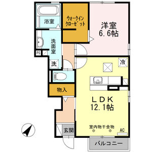 1LDK 間取り図