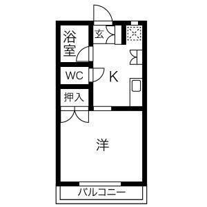 1K 間取り図