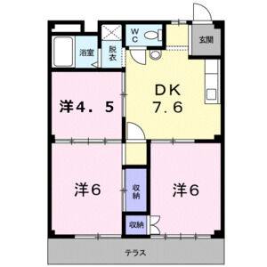 3DK 間取り図