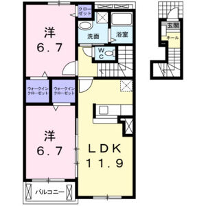 2LDK 間取り図